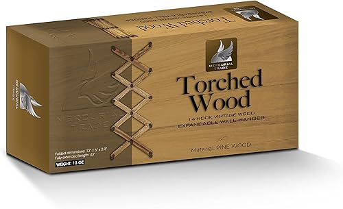 Miniatura 9 de Mercurial Trade Perchero redondo de madera expandible en forma de palo  24 ganchos de madera de pino de acordeón montados en la pared  Clavijas