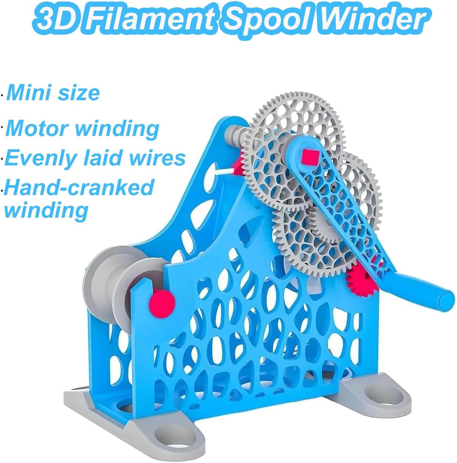 Ręczna nawijarka filamentu do szpul 1 kg, modułowa, wyjmowana konstrukcja do druku 3D