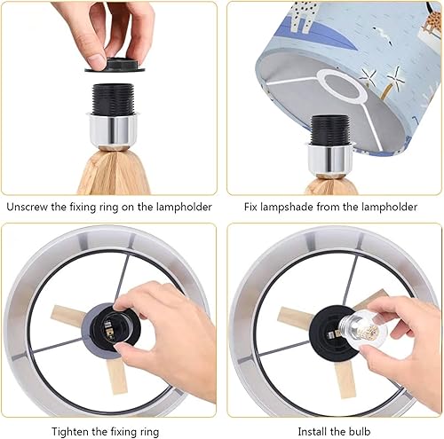 Miniatura 7 de Lámpara de mesa con trípode, sin costuras, para verano, con lindos perros, tabla de surf, textura infantil, divertida, playa, moderna, regulable,