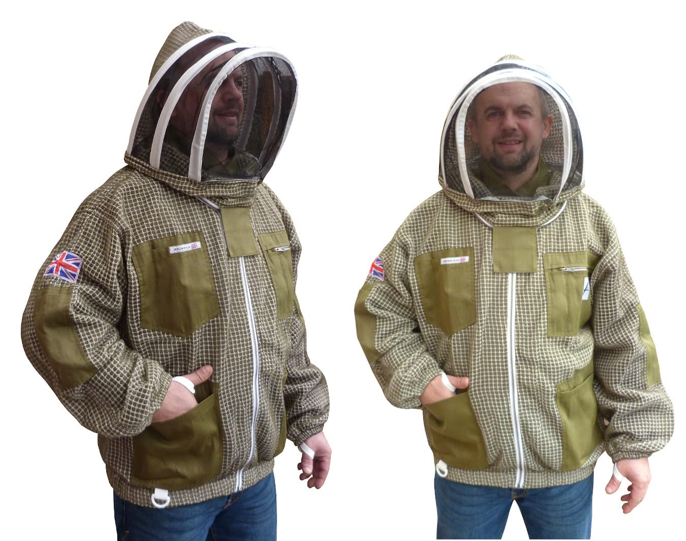 AGS Bee Jacket - Giacca da apicoltura a 3 strati, ultra ventilata, colore: verde (2XL)