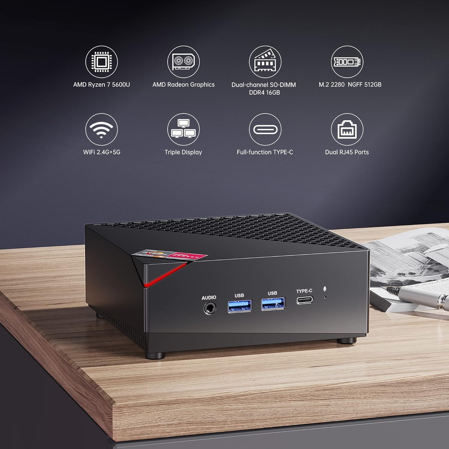 Amazon.com: ACEMAGIC Mini PC para juegos AMD Ryzen 7 5625U 16 GB
