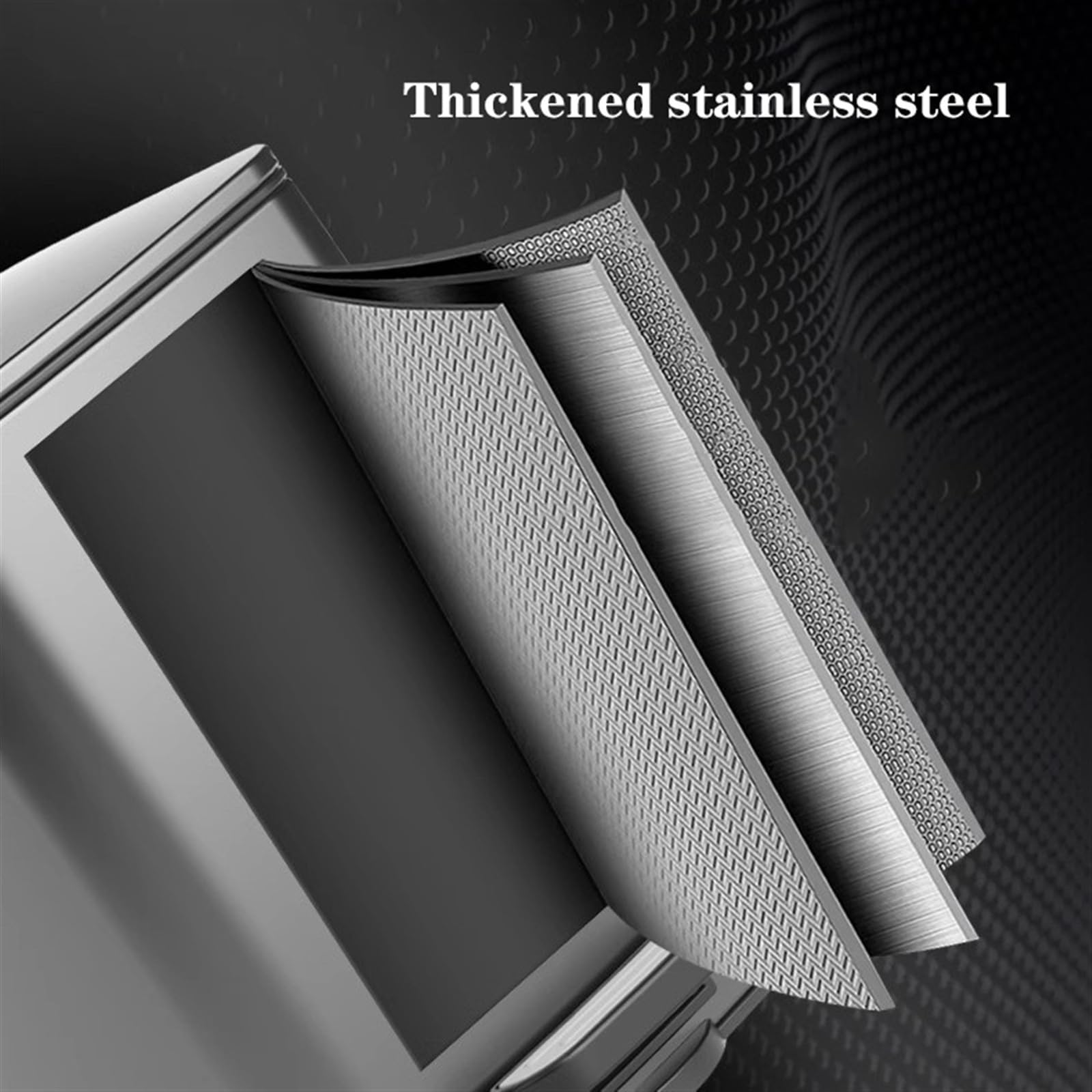 Müll- und Papierkorb Freihändiger quadratischer Mülleimer, verdickter Edelstahl-Treppenmülleimer mit Inneneimer und Soft-Close-Deckel for Küche, Bad, Wohnzimmer Küchenmülleimer(Schwarz,15L)