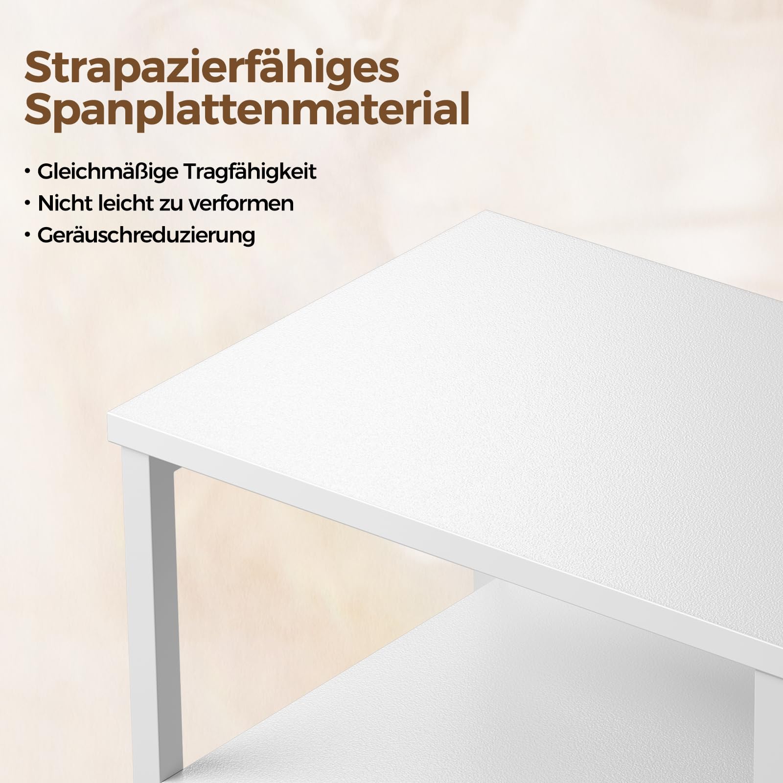 Rolanstar Nachttisch mit LED, Nachtschrank mit 3 Schubladen, Beistelltisch mit Ladefunktion, Platzsparend & Einfach Montiert für Schlafzimmer, Geeignet für Wohnzimmer, Weiß 2pcs