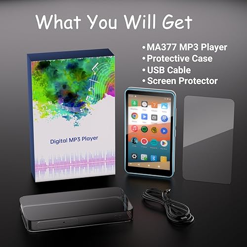 Miniatura 9 de Reproductor de MP3 con Bluetooth y WiFi, almacenamiento de 144 GB y sistema operativo Android, pantalla táctil de 4 pulgadas, radio FM, reproductor