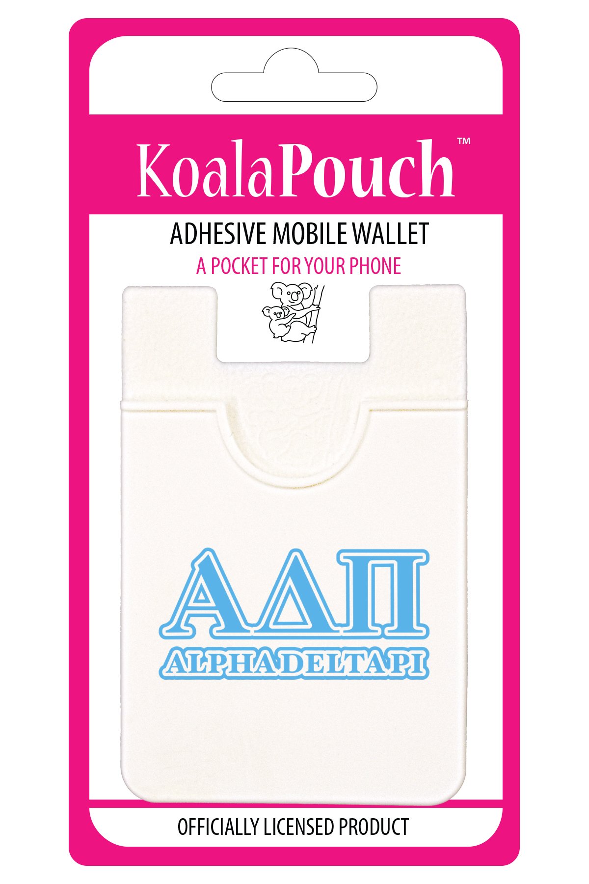 Sorority ShopAlpha Delta Pi - Koala Pouch - Adhesive Cell Phone Wallet with ADP Greek Letter Design