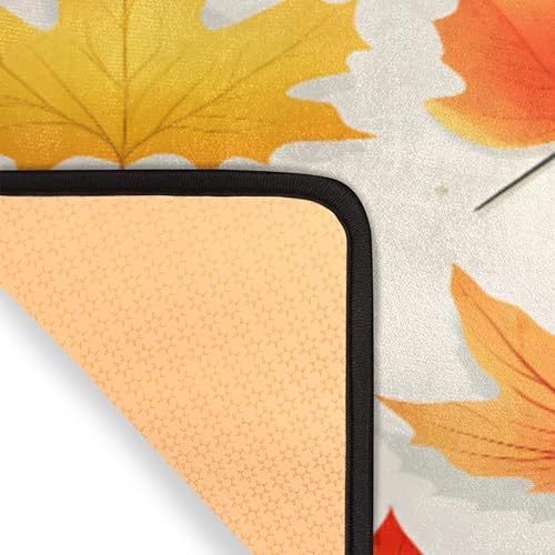 Miniatura 5 de Pardick 2 Pieces Bath Mat Set, Colorful Maple Leaves Bath Mat U-Shaped Toilet Rug Bathroom Mat Set with Bath Rug Mat, Artistic Maple Leaves Mat for