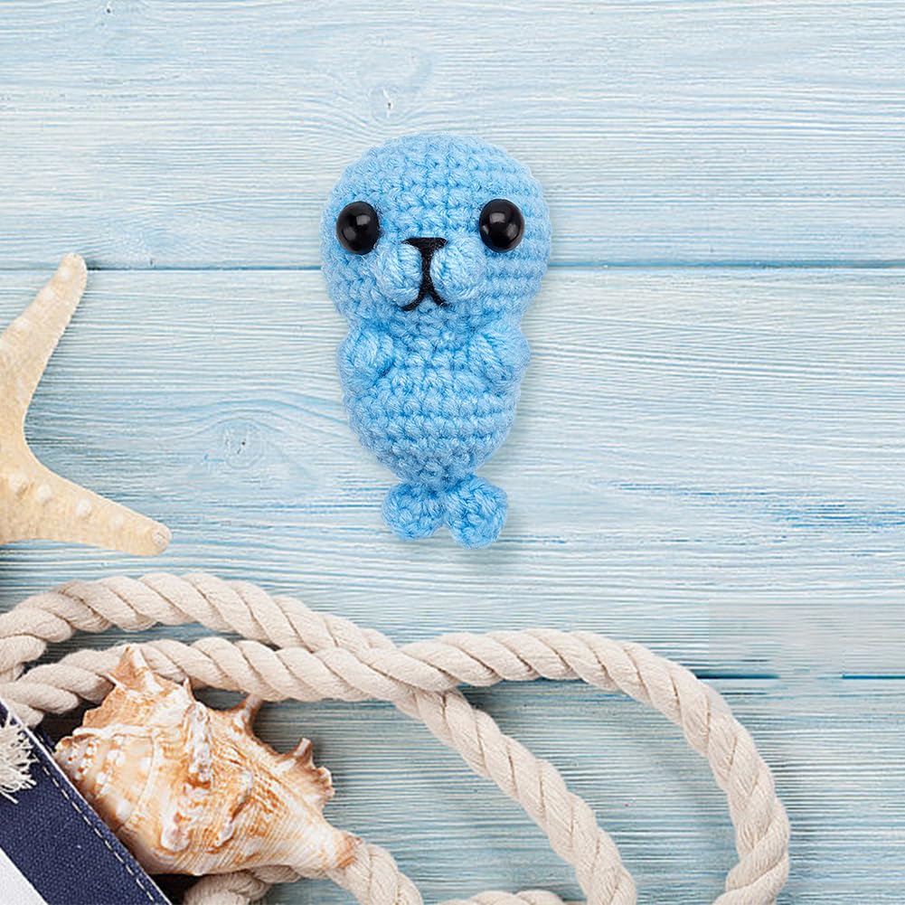 ACRNIGHEET Kit de ganchillo para principiantes, kit de iniciación de ganchillo, kit de regalo para hacer 4 sellos, kit de punto para adultos, amigurumis, manualidades, tejer ganchillo, kits de