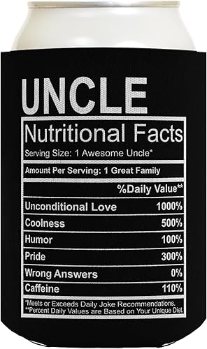 Miniatura 4 de Uncle Apreciation Gift Uncle - Etiqueta de datos nutricionales para el tío paquete de 2 latas refrescantes para bebidas negras