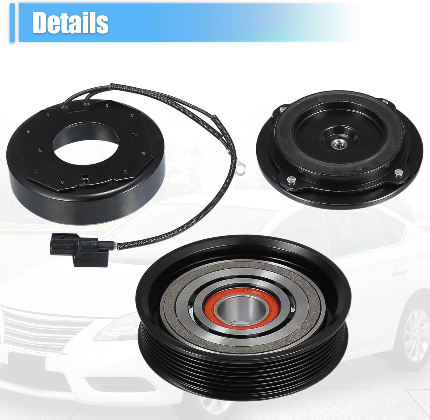 uxcell AC Compressor Clutch Set Replace for Honda Accord 2008-2012 A/C Clutch Repair Assembly