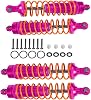 4PCS Full Aluminum Front Rear Shocks Upgrade Parts for 110 Big Rock 3s blxSenton 3s blx 550 Granite 3s blx 550 Vorteks 3s blx 550 4X4, 110 Typhon 4X4 RC Truck,Big Bore Hops Up RC ShocksRose