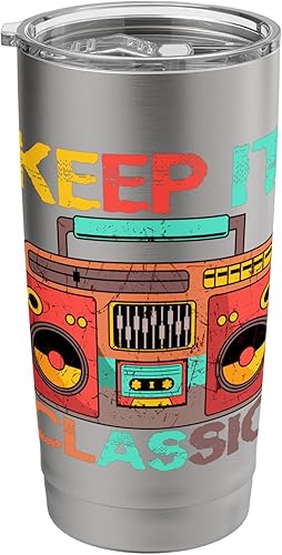 Keep It Classic Radio 80s 90s Retro Vintage Cassette Player Stainless Steel Insulated Tumbler