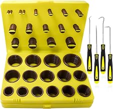 KEZE 386 Pcs Metric Viton O Ring Assortment Kit 75A Durometer 30 Sizes Brown O-Ring Set for Industrial Pressure Washer,Industrial Plumbing,Hydraulic & Cylinders Repairs with 4 Pcs Pick and Hook Set