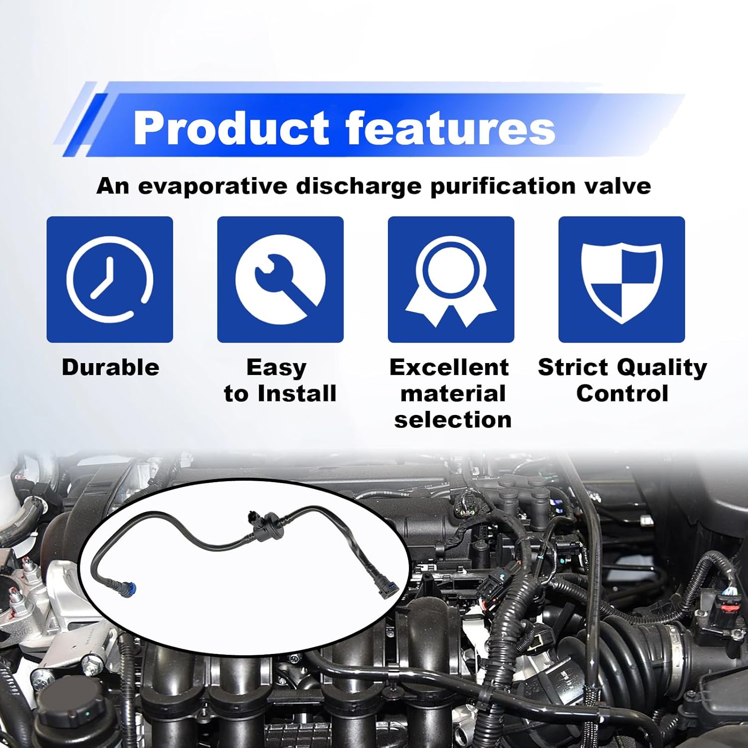 911-777 EVAP Vapor Canister Purge Valve Solenoid Hose, Vapor Canister Purge Valve Compatible with 2012-2018 Focus Replaces BV619D289HA, BV6Z9D289B, CP805, CP894, PV965