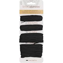 The Beadsmith Nylon Cord Assortment Black, Assorted Sizes 0.8 mm, 1 mm, 1.5 mm, 2 mm, Made of Nylon