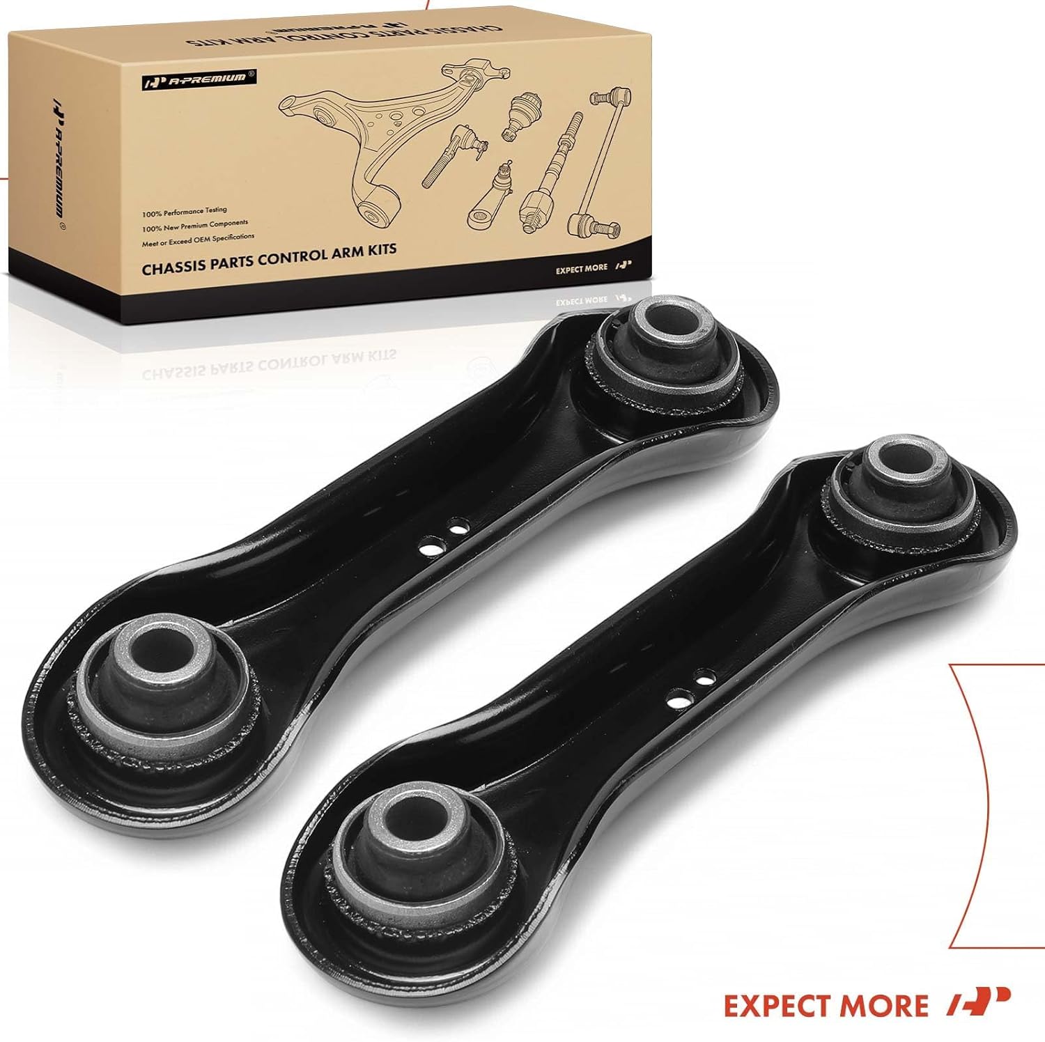 A-Premium 2 x Rear Forward Lower Control Arms, with Bushing, Compatible with Mitsubishi Outlander 2007-2011, Lancer 2008-2015, RVR 2011-2012