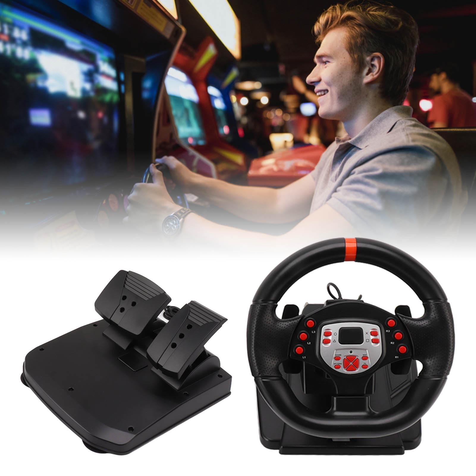 RiToEasysports Volanti da Gioco, Plug And Play Volante per PC USB da 180 Gradi con Pedali per 360 PC per Motori Completi per Switch Motori Elettrici e Parti Accessori per