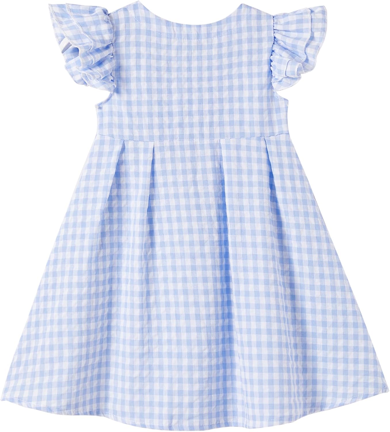 Toddler Baby Girls Cotton Ruffle Backless Sleeveless Swing Kids Plaid Casual Dresses - Image 2