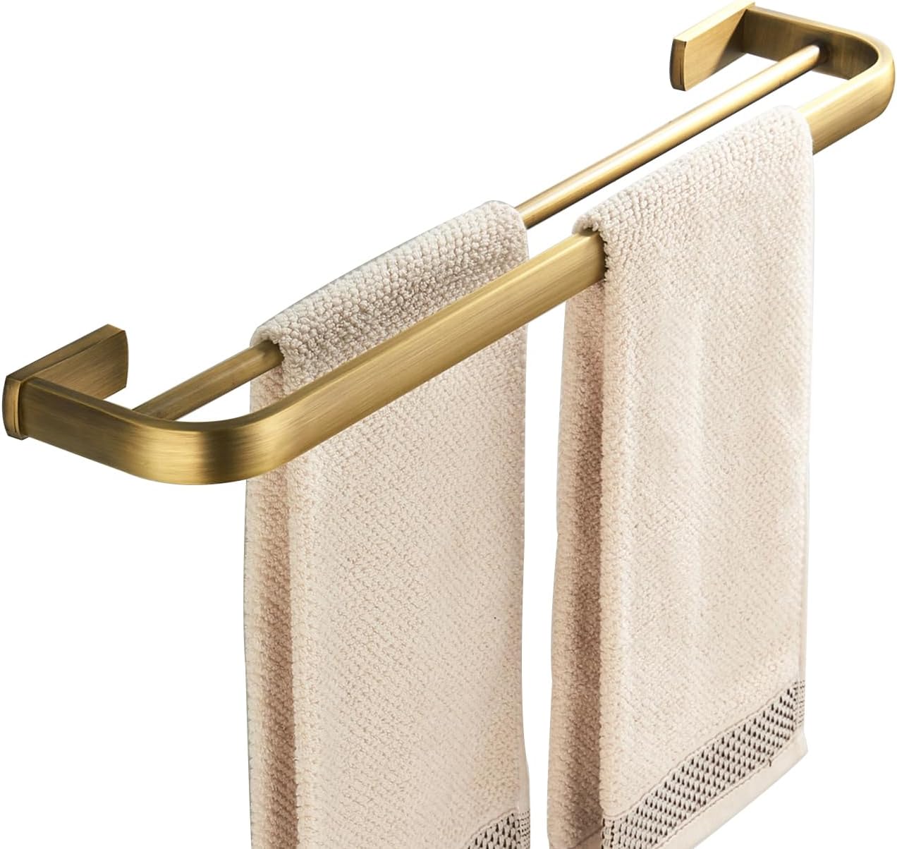 Flybath Towel Rail Bar Double Layer Brass Antique Holder Wall Mounted, Brushe...