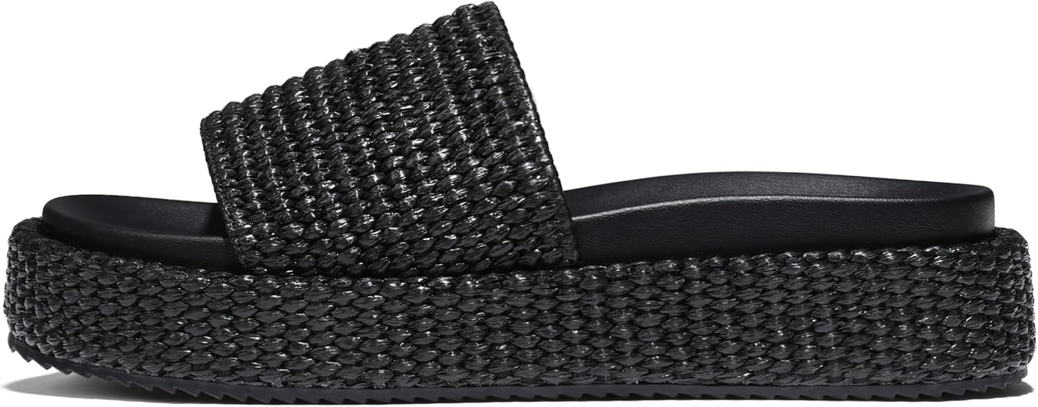 Women's Raffia Platform Sandals Open Toe Wedges