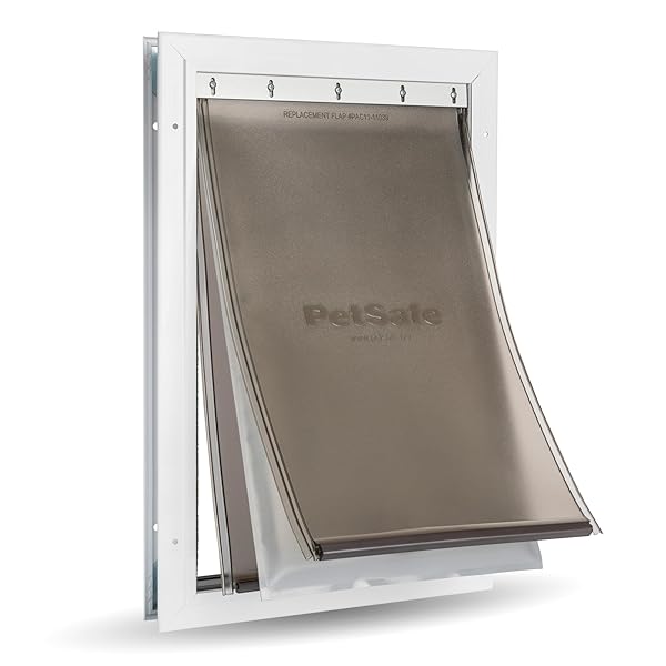 PetSafe Extreme Weather Aluminum Pet Door - Energy-Saving Thermal Barrier Pet Flap with Slide-in Door Locking & Secure Flap Cover - for Dogs Up to 100 lb - Large