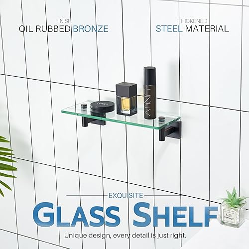 Miniatura 64 de KOKOSIRI Estante flotante para baño, estantes de montaje en pared de 16 pulgadas para dormitorio, sala de estar, cocina, estante colgante pequeño de