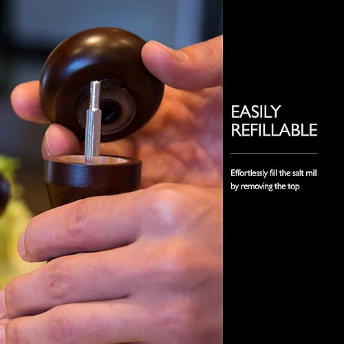 Miniatura 5 de Cole and Mason Forest Capstan molinillo de pimienta (12.5 pulgadas) de madera de haya oscura, Sal, Salt