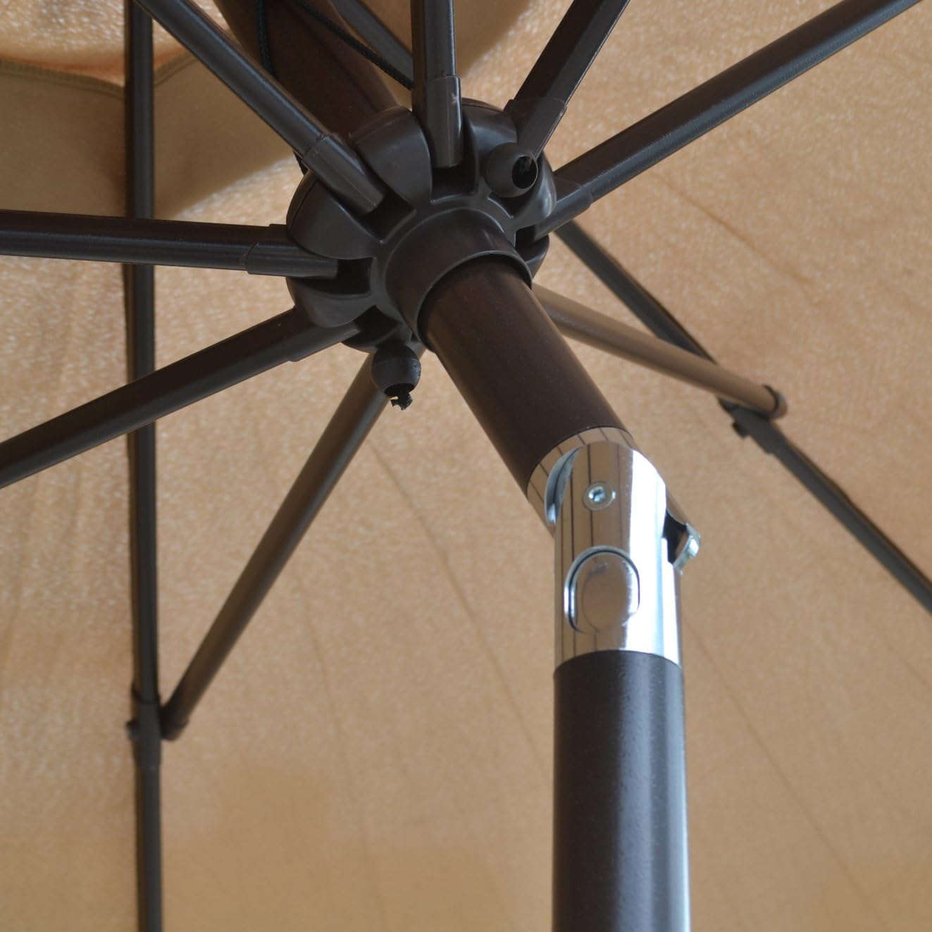 BenefitUSA 9' PARASOL PATIO NEW GARDEN PATIO UMBRELLA SUNSHADE MARKET OUTDOOR-TAN