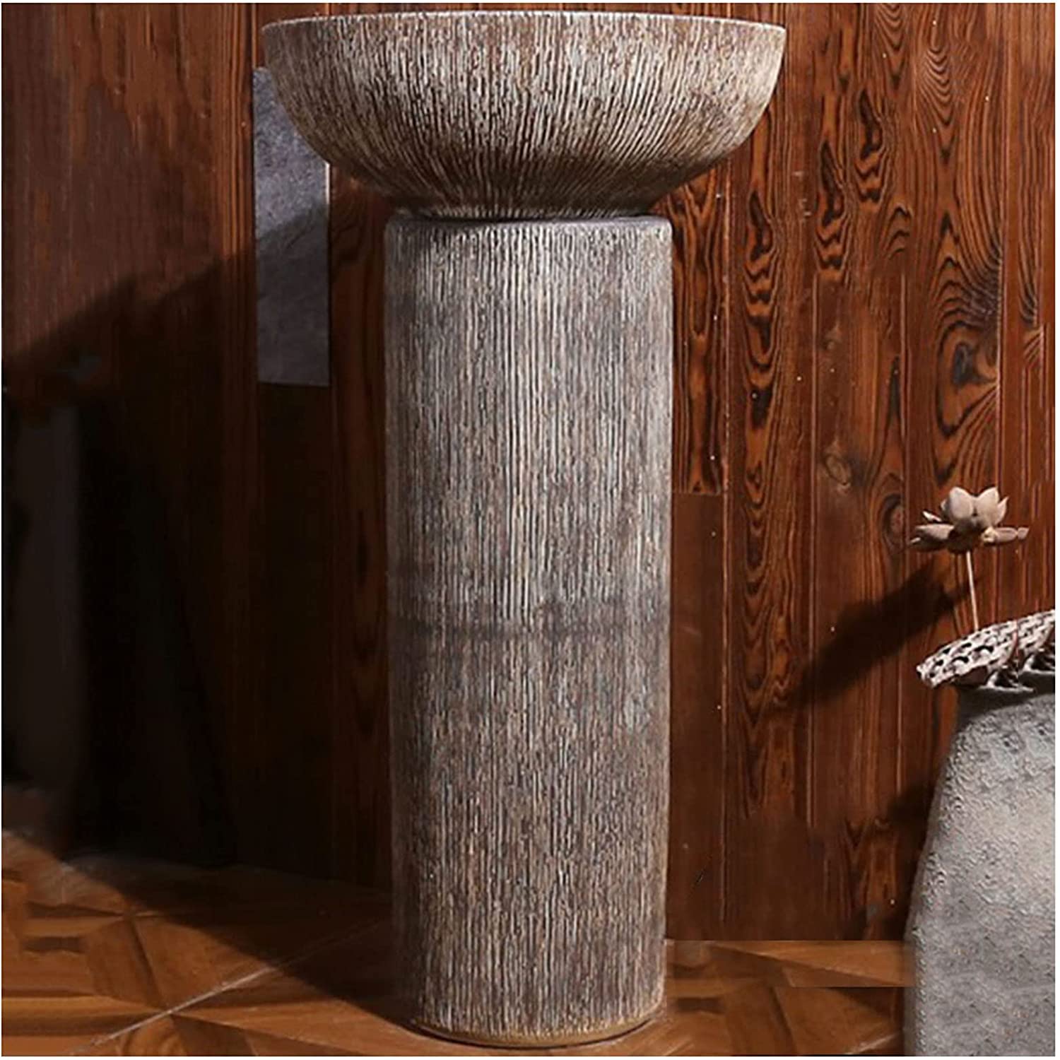 WDSOPK Sink Art Hotel Home Sink, Contemporary Sinks, Compact Corner Kaolin Clay Vessel Sinks Combo for Indo