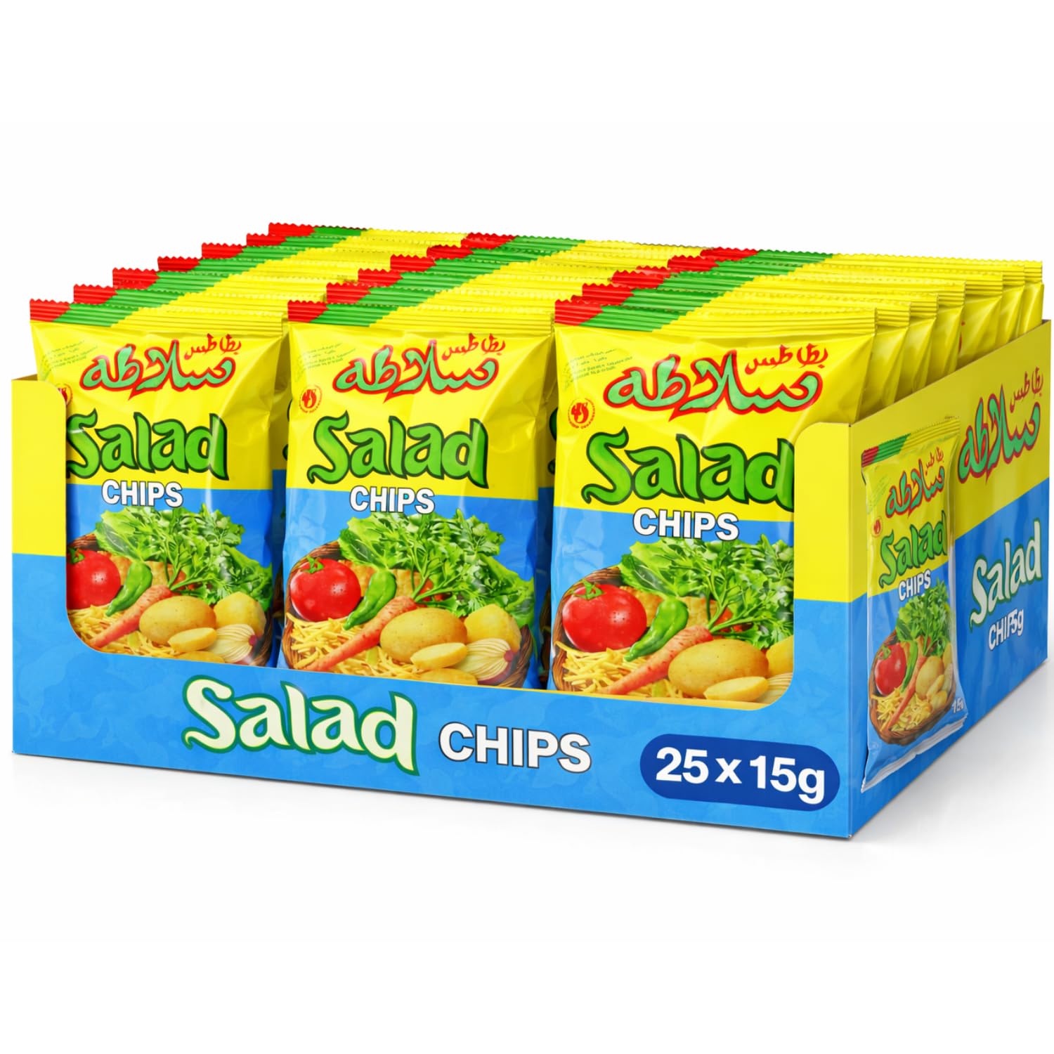 Salad Oman Chips Hot & Sour Flavour 15g - (Pack Of 25) By COUGAR | Crunchy Potato & Starch Based Chips | Tangy, Spicy & Savoury Taste | Light, Crispy Snack | Perfect for Tea Time, Travel, Parties & Anytime Snacking - (Imported-Oman)-image-15
