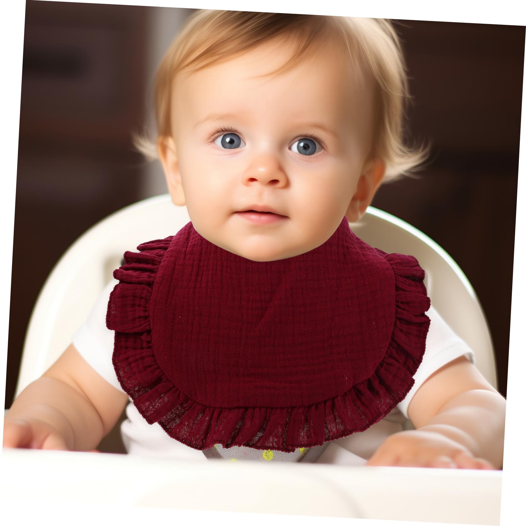 Hohopeti 8 Piezas Baberos Bandana Niña Algodón Absorbente para Dentición y Babas Unisex Recién Nacidos Colores Sólidos Beige Rosa