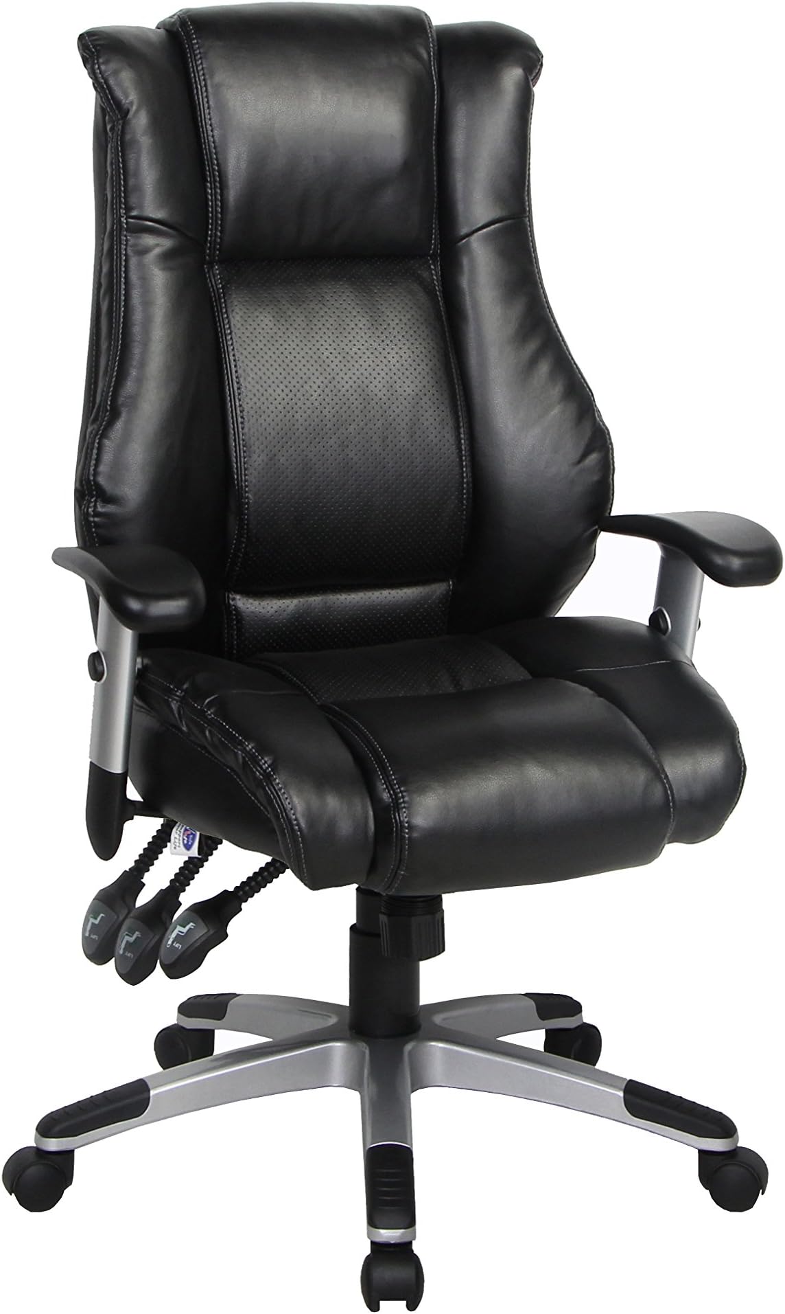 High Back Bonded Leather Executive Office Chair with Upgraded Arms