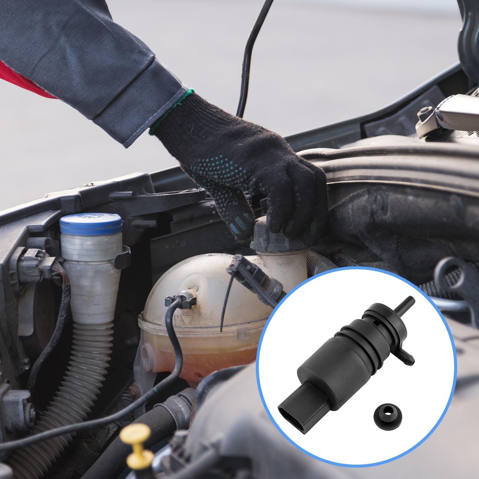 Pompe Lave-Glace Haute Performance 12V - Compatible BMW E36 E46 E39 E90 - Débit 2200 Ml/min - Résistante Aux Intempéries