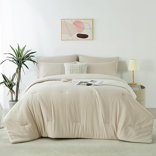 Miniatura 2 de KAKIJUMN Juego de edredón individual de 2 piezas con 1 edredón y 1 funda de almohada (caqui, individual)