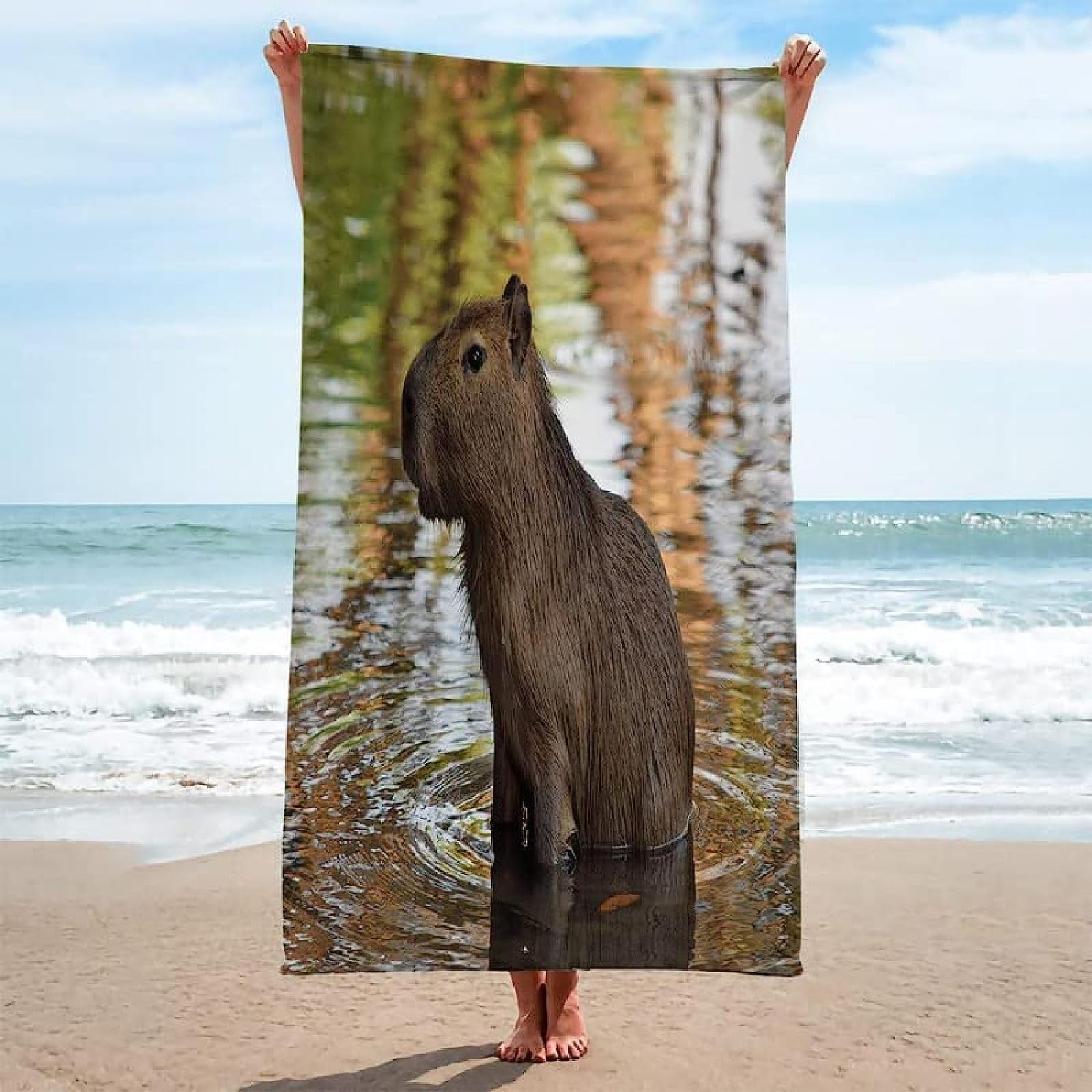 Révéler-Serviette de plage pliable séchage rapide plage jette