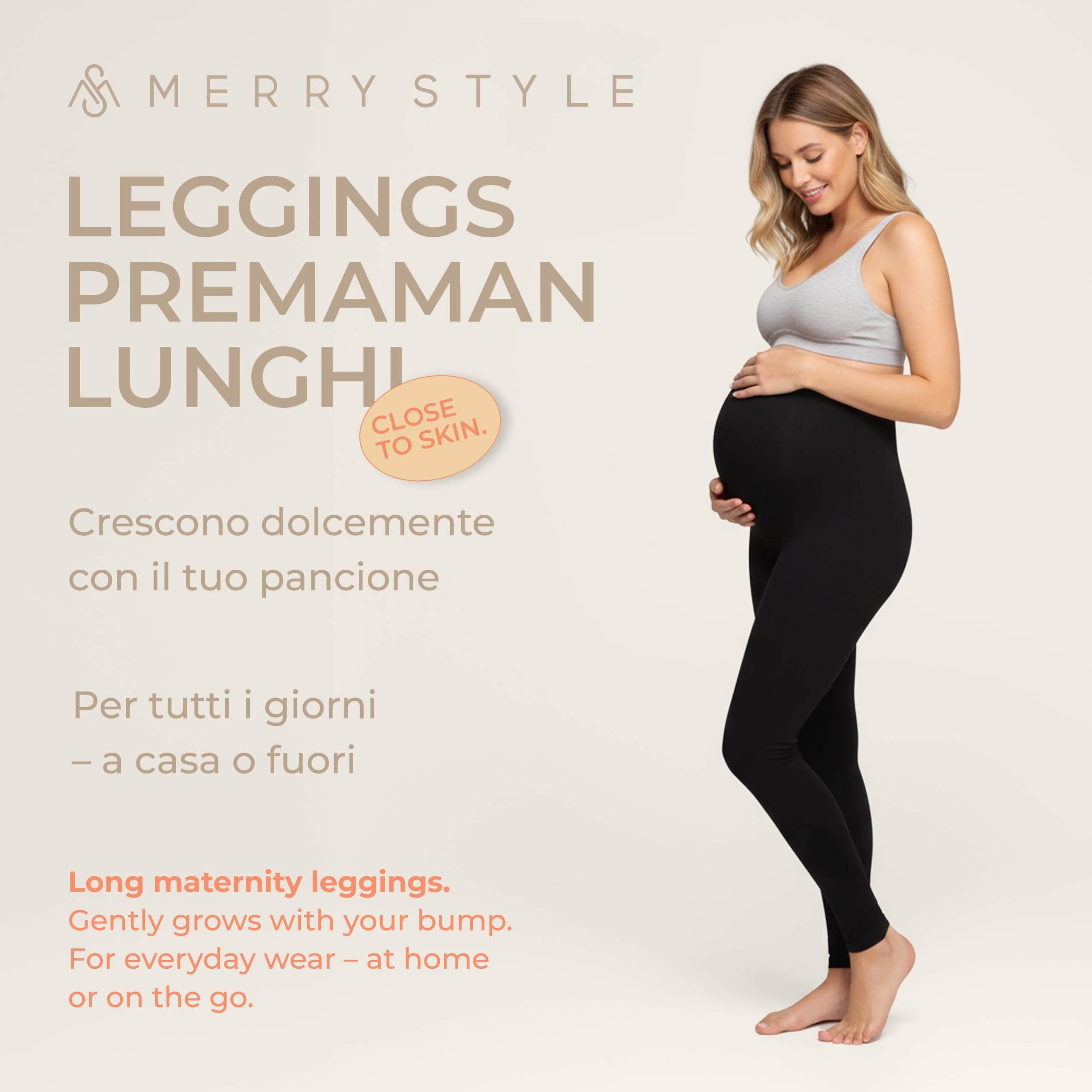 Merry Style Leggings Premaman Lunghi Donna MS10-297