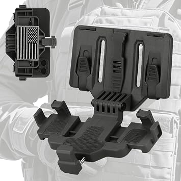 Tactical Molle Phone Holder for Plate Carrier Vest, Quick-Release Heavy Duty Phone Chest Mount for 6.0"7.7" Smartphones Police & Outdoor Gear Accessories