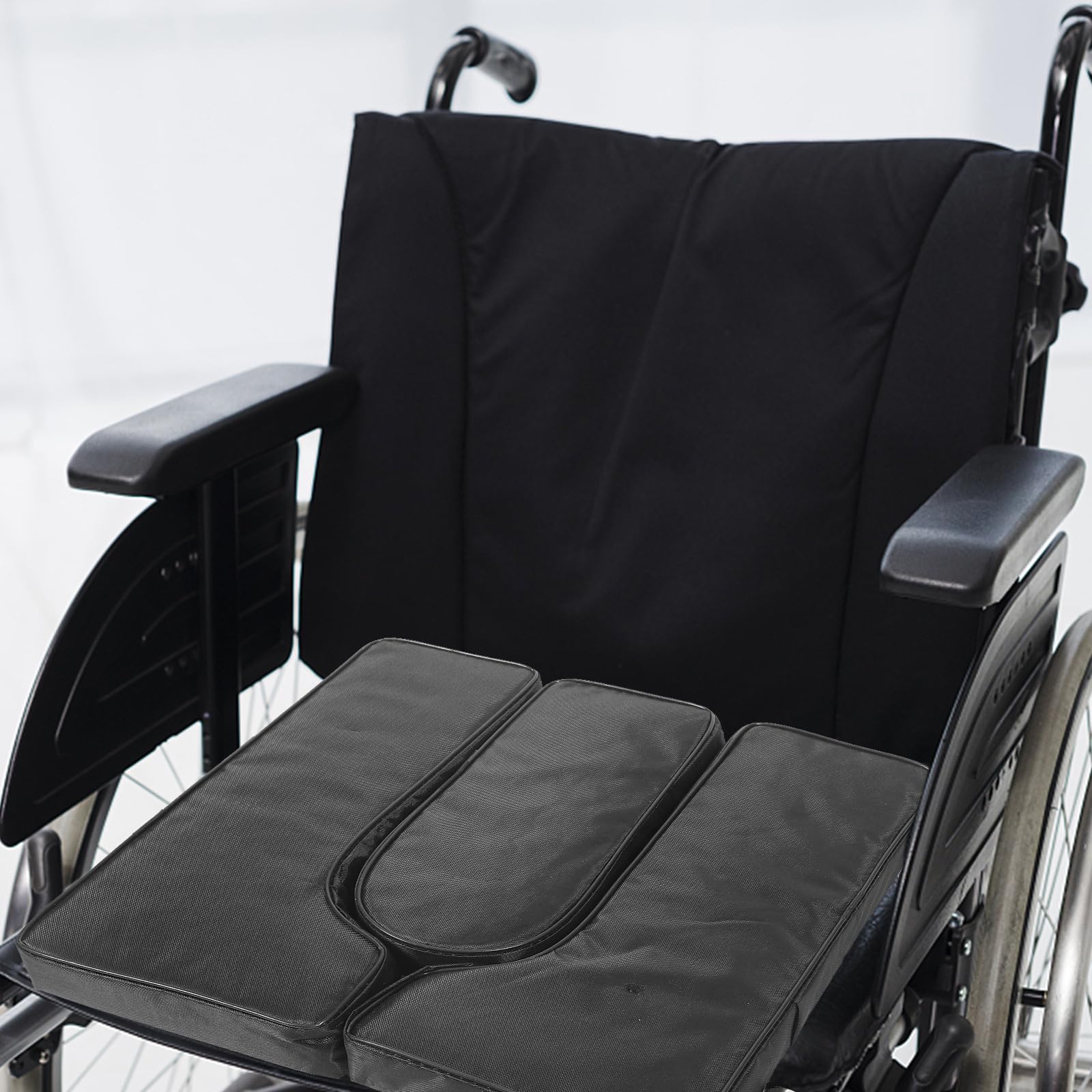 SOLUSTRE Negro Cojín de Esponja para Silla de Ruedas y Cuero