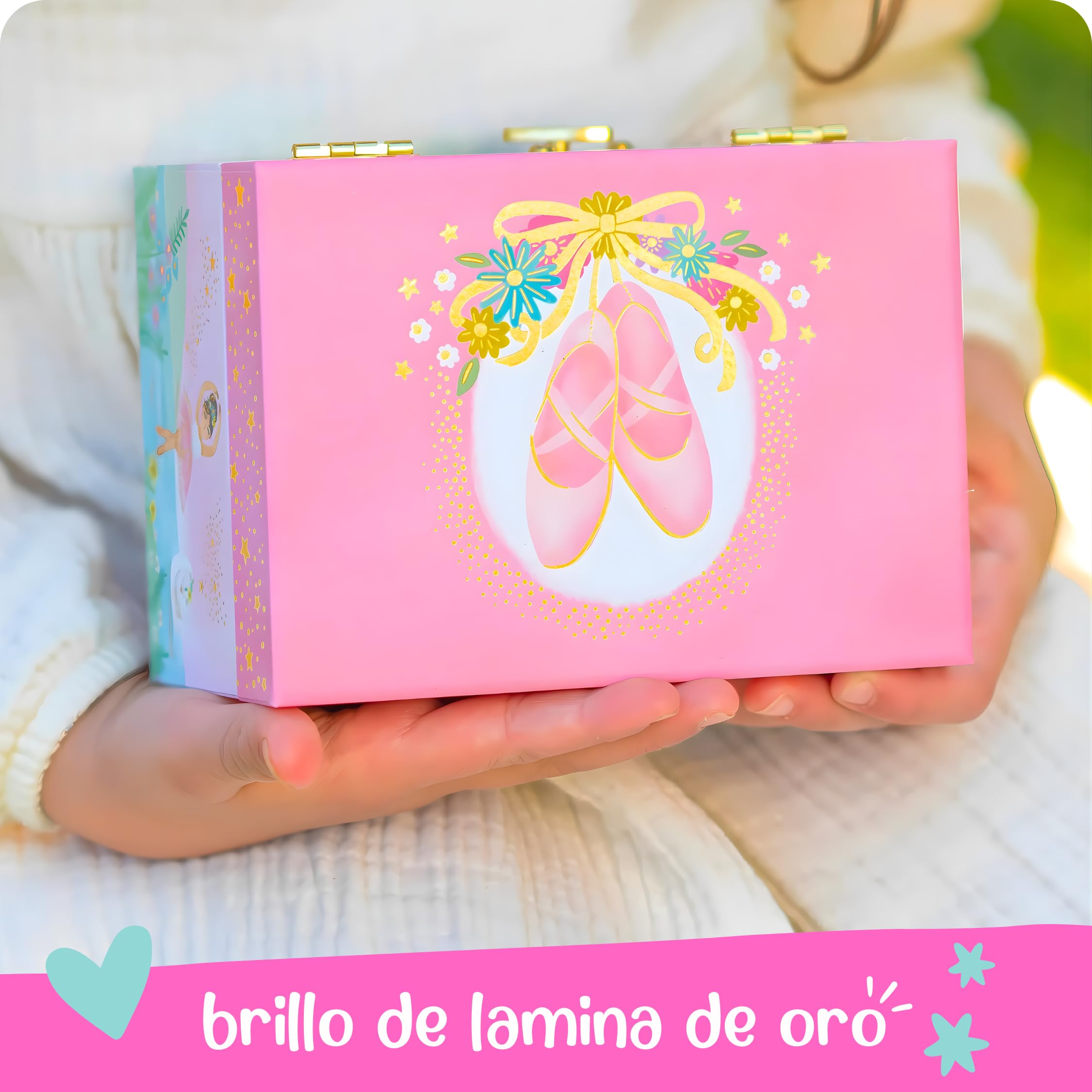 Giggle & Honey® Caja de Música con Bailarina para Niñas - Joyero Musical Niña con Espejo, Caja Musical Bailarina, Joyero Infantil, Joyeros Niña, Regalo Cumpleaños Edades 3-10