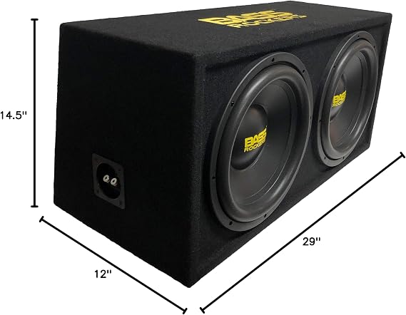 Bass Rockers BB12D | 12 inch 1200W Loaded Subwoofer Enclosure Single Ported Box (BB12D) 2Ohm Heavy Duty Bass Producing Subwoofer Upgrade Your bass Car SUV Home RV Boat Bike Music