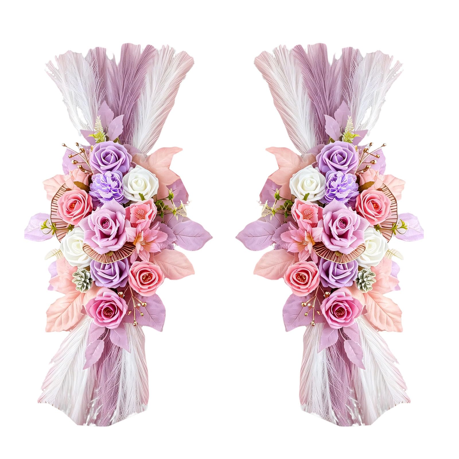 Msioytog Premium Artificial Flower Arched Perfect for Garden Weddings and Event Decorations Baby Showers Ceremony Garlands Blossomy Wedding Background