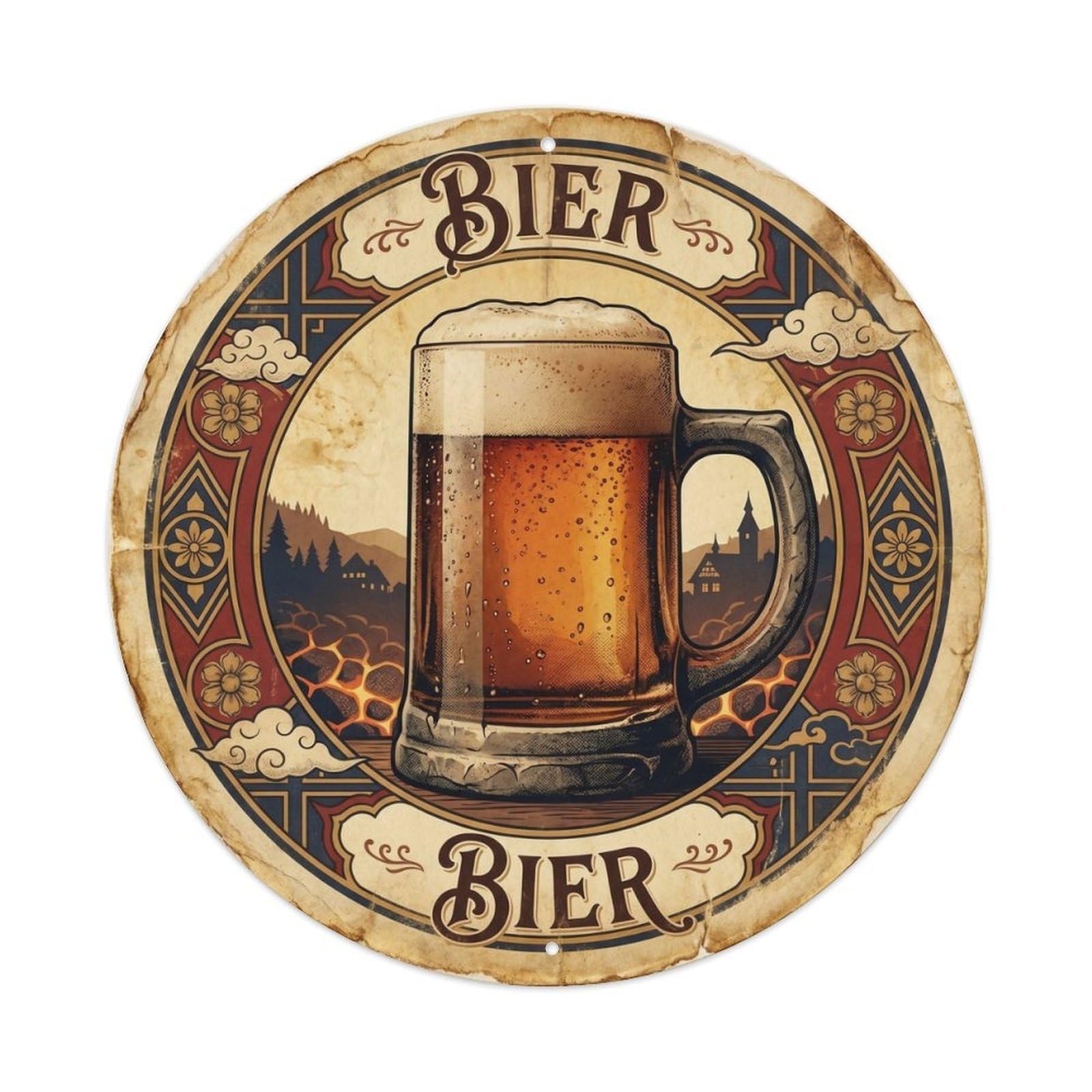 German Culture Craft Beer Foam Mug Taproom Nostalgic Metal Tin Sign