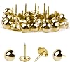 Premium Gold Thumb Tacks, Extra Long Push Pins for Heavy Duty Use, Perfect for Upholstery and Carpet on Wood, 100Pcs
