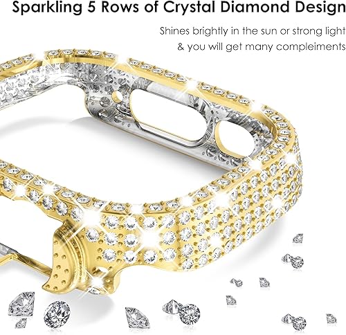 Vista 34 de WINGLE Paquete de 10 fundas protectoras de pantalla para Apple Watch de 1.575 pulgadas SE 3/2/1 Series 6 5 4 con vidrio templado, carcasas Paquete