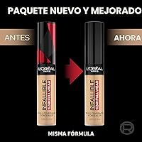 Vista 3 de L'Oreal Paris Makeup Infalible Full Wear Corrector mate impermeable, cobertura completa, tono de piel claro (Porcelain), 0.33 fl oz
