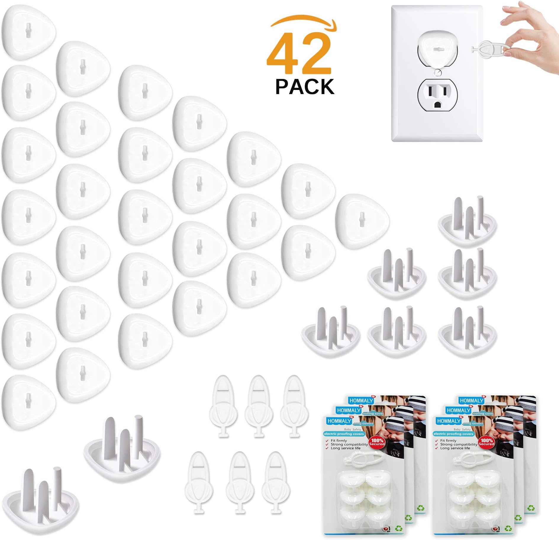 Outlet Plugs Covers Baby Proofing(36 Plug + 6 Keys),Baby Safety 3 Prong Plug Cover Electrical Wall Socket Protector Caps Kit for Toddlers Child