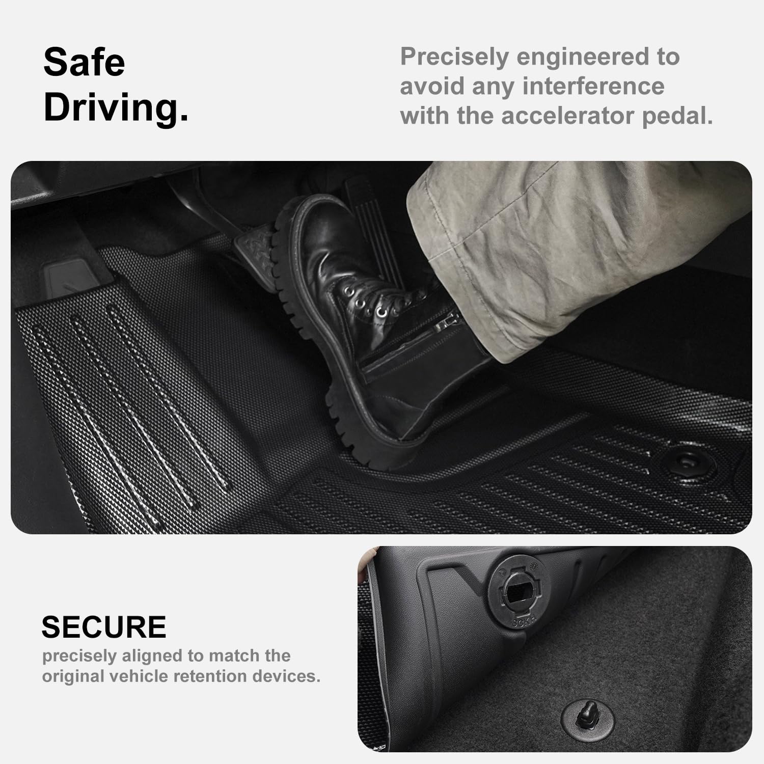 Floor Mats Fit for Kia K4 2025 2026 - Carbon Fiber Pattern Floor Liners with Glossy Finish - 3 PCS All Weather Custom Fit Mats, Silver-Gray