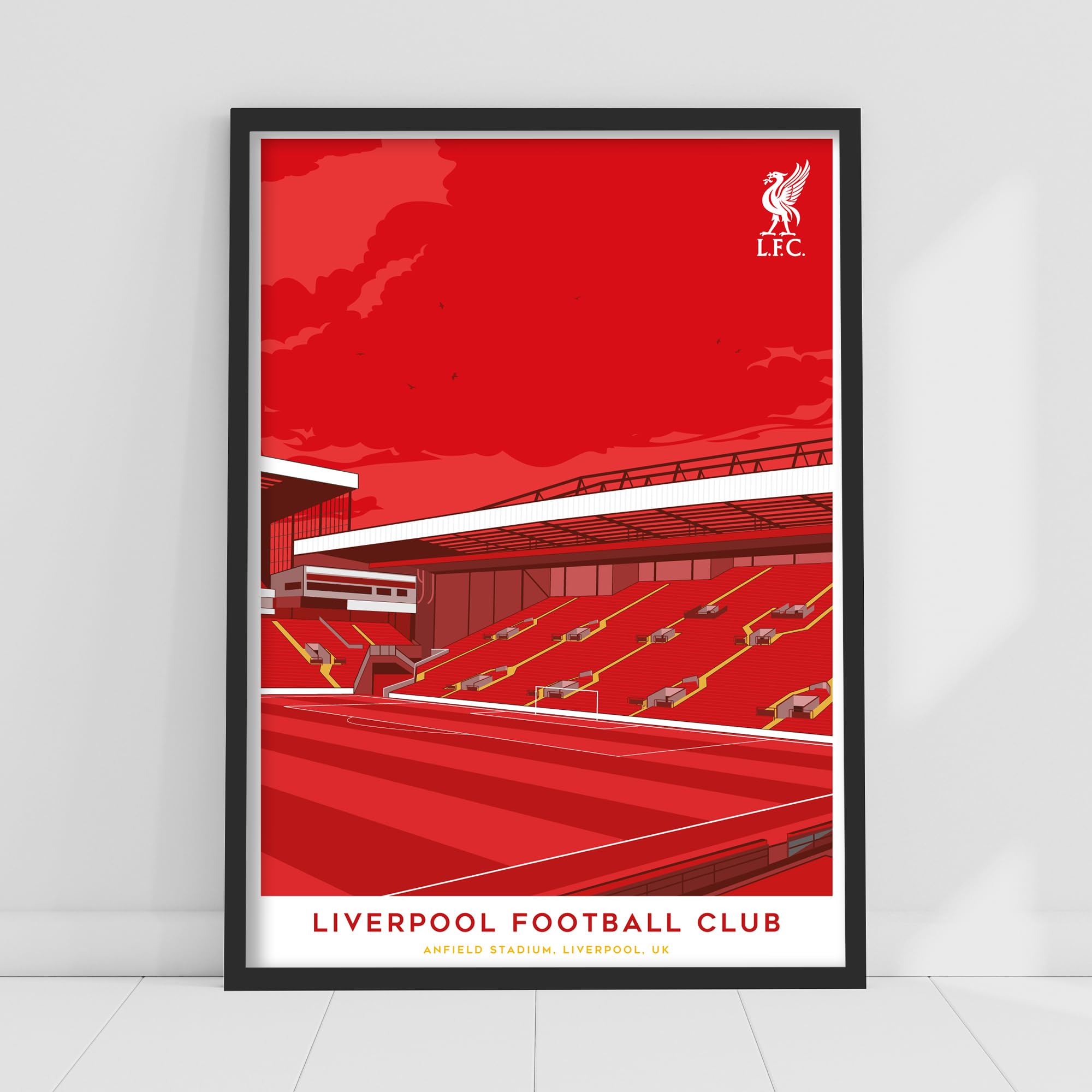 Themed Red Liverpool Fc Print - Anfield Illustration Stands Poster Lfc Football Art (21Cm X 29.7Cm - A4)