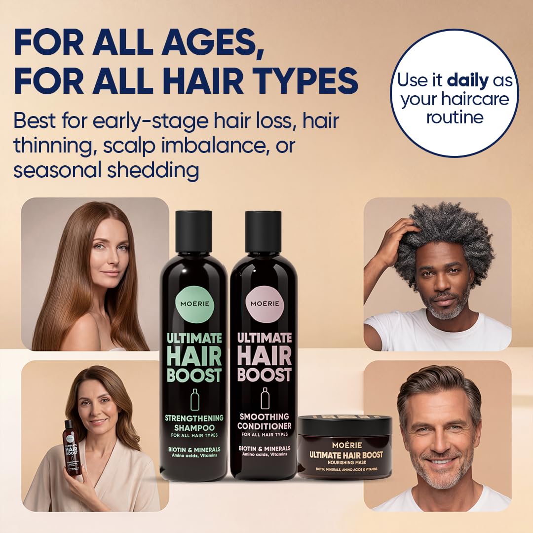 Moerie Shampooing minéral et après-shampoing Plus – Kit soins capillaires pour cheveux longs, épais et denses – Végétalien