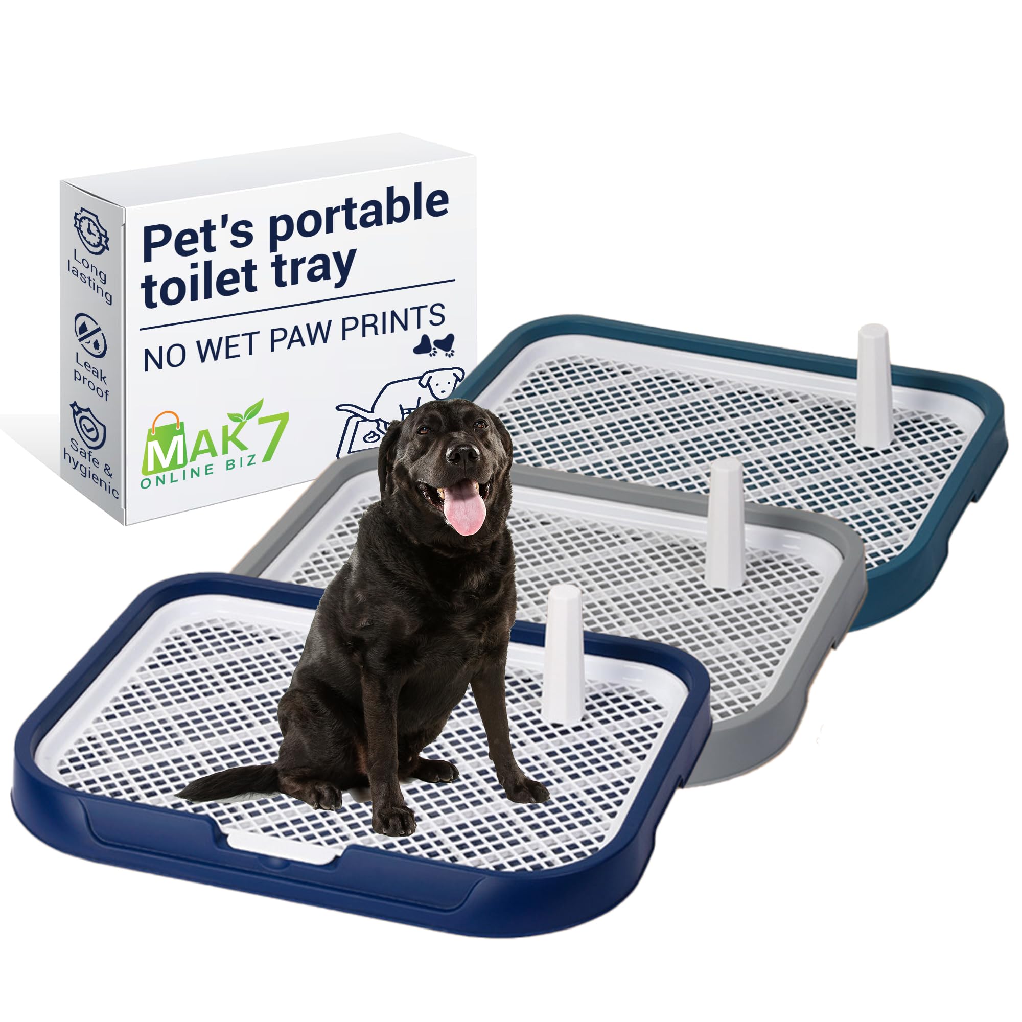 MAK7 Pets Portable Toilet Tray | Dog Poop Tray | Pee Pads for Dogs Holder | Indoor Mesh Toilet for Puppy Poop Training | Mess Free Dog Litter Tray | Pet Dog Potty Training Large (66cmx50cmx5.2cm)-image-15