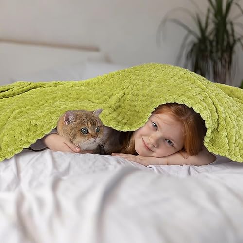 Miniatura 10 de Vessia Manta de forro polar de franela tamaño individual, 300 GSM, acogedora manta de cama a rayas marrones para sofá, sofá y cama, cálida y suave